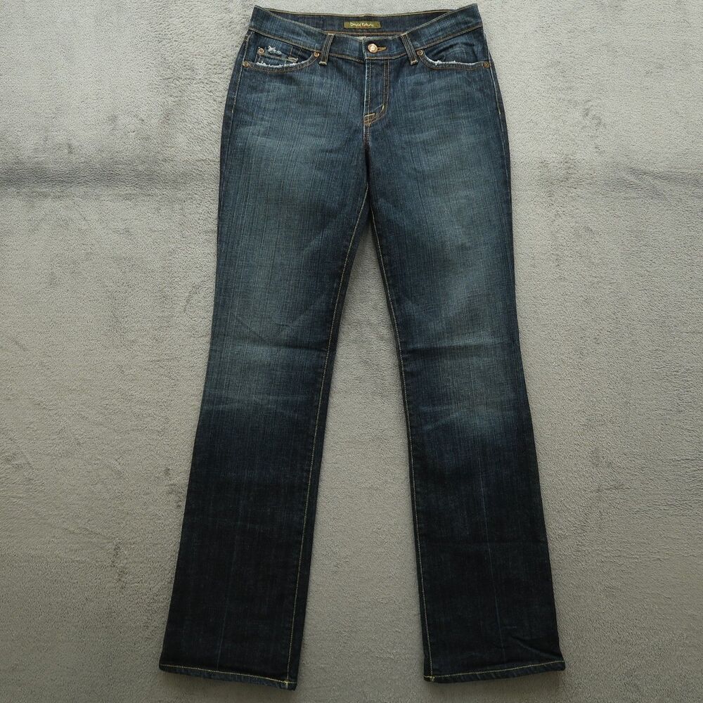 David Kahn Jeans Womens Size 4 Blue Mid Rise Bootcut USA Made Denim 34" Inseam